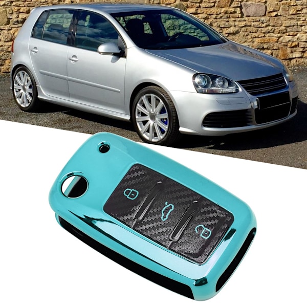 TPU-auton avaimen kotelo hiilikuitukuvioinen älykäs avainsuoja sopii R32 2002-2012 vihreä