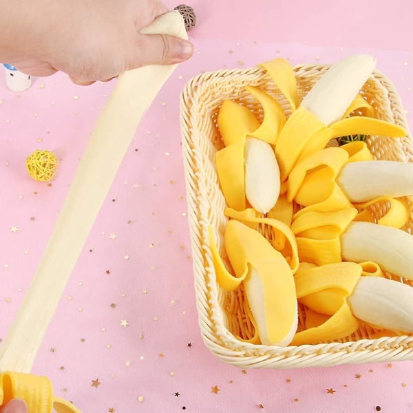2st Mini Squishy banan och söta fruktformade klämleksaker för handavslappning, stress relief, mjukt gummi Långsamt stigande leksak för vuxna och barn