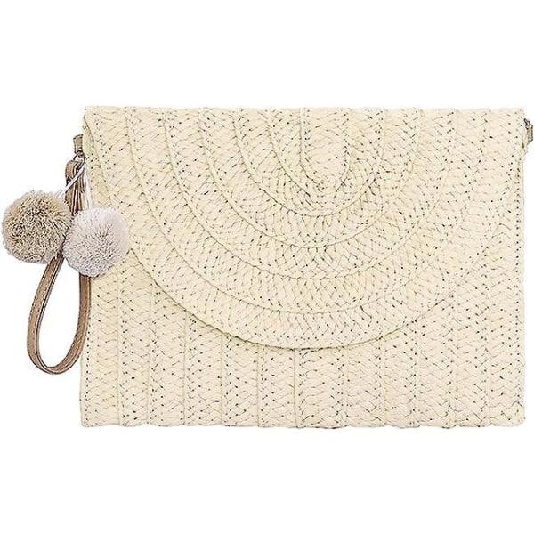 Boho Straw Envelope Clutch Taske - Elegant Summer Beach Håndtaske til bryllupper og fester