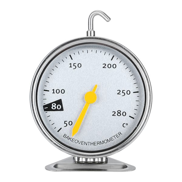 Rustfrit stål stor urskive ovn termometer med krog Køkken Madlavning Måleværktøj 50-280℃