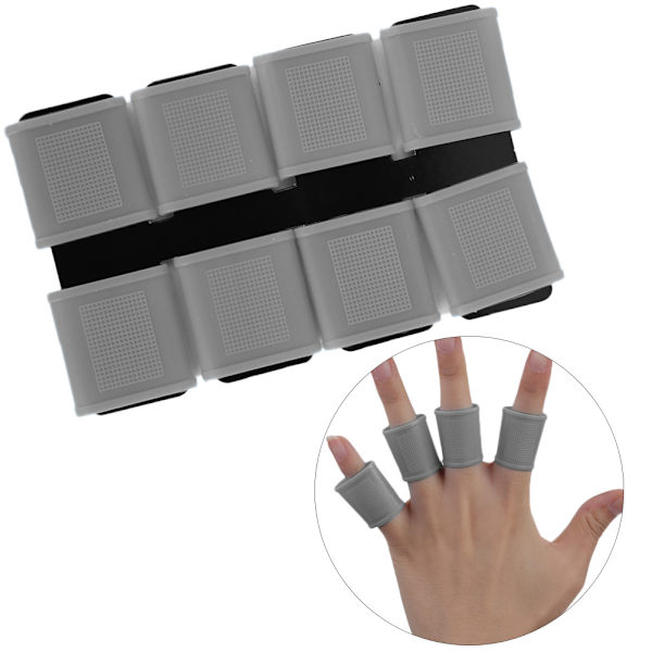 8 stk Silikone Anti-skrid Elasticitet Golfer Swing Grip Golf Finger Band Cover Sæt (grå)