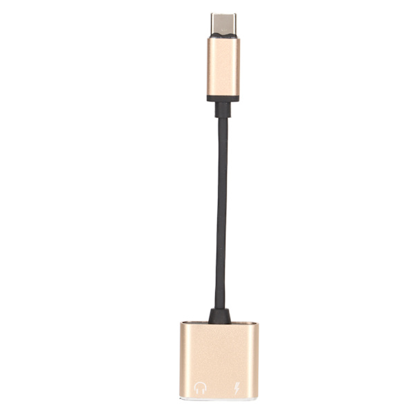 2 in 1 -kuulokeadapteri Type C - 3,5 mm:n porttiin, latausportti, minikokoinen kannettava kuulokeadapteri, kulta