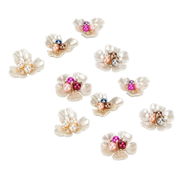 20 st Hantverk Faux Pearl Dekoration Utsmyckningar Vackra smycken gör kläder Faux Pearl platt blomma 38mm