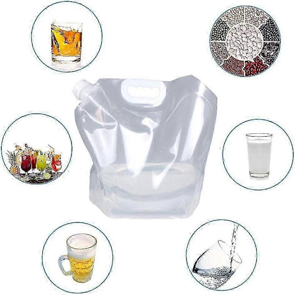 4-pack Hopfällbara Vattendunkar - 5 L Campingförvaringspåsar_SZXM
