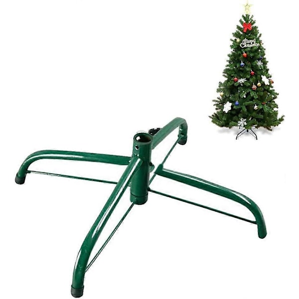 Jern Kunstigt Juletræsfod med Tripod - Grøn 40 cm.