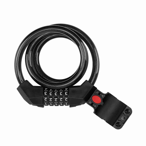 5 Digit Anti Theft Bike Cable Lock Black Thickened Wear Proof Portable Security Bike Chain Lock