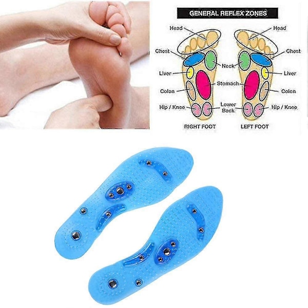 2 Par Magnetiska Terapiinlägg för att Stimulera Tryckpunkter (blå)