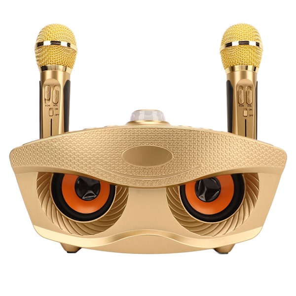 Bærbar Bluetooth-høyttaler Karaoke-maskin med 2 trådløse mikrofoner Hjemmestil KTV SD306 Mikrofon