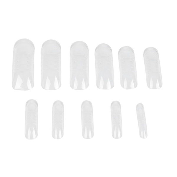 140 stk. Dual System Form Extension Falske Negle Tips Negle Kunst Tips UV Gel DIY 12 Størrelser med Linjer