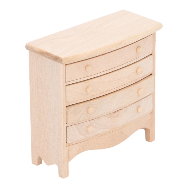 1:12 Dukkehus Skuffe Skab Træ Miniature Skab Model Livagtig Håndlavet Dukkehus Sengebord