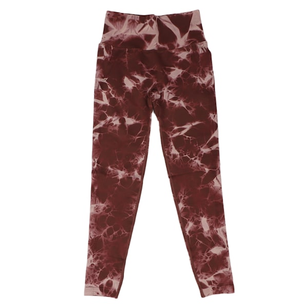 Kvinnor Hög Midja Sömlösa Träning Leggings Tie Dye Andas Rumplyft Gym Yoga Byxor Mörk Brun L