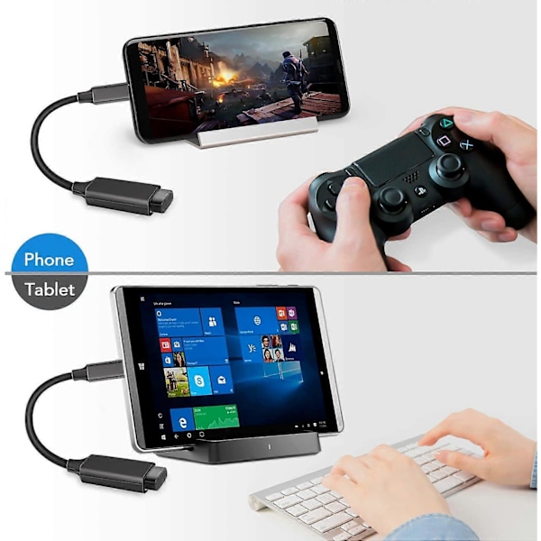 2 st Svarta USB C Hane till USB 3.0 Hona Adapter 2-Pack, Thunderbolt 3 Typ C OTG-omvandlare för MacBook Pro, iPad Air 4 5, Galaxy Z Fold 5, S23 S22 Plu