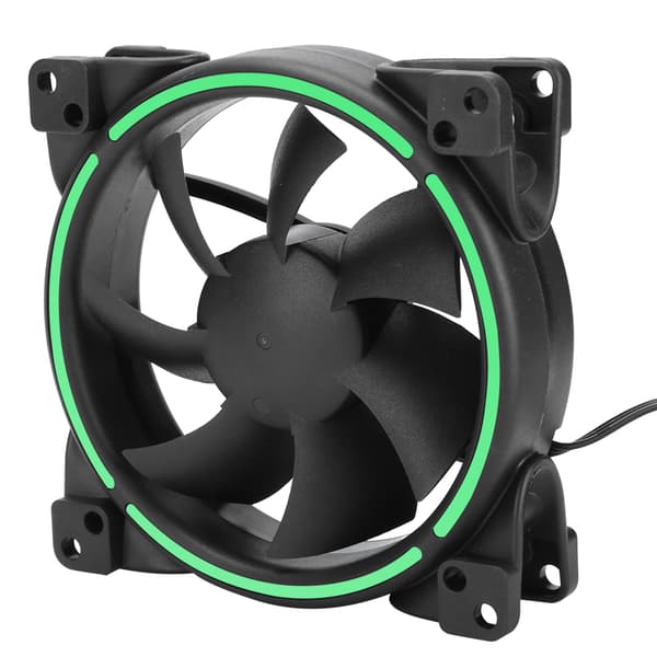 12V 24CFM LED Køleventilator 1500RPM Lydløs CPU-køler Computer Chassis Radiator Grøn