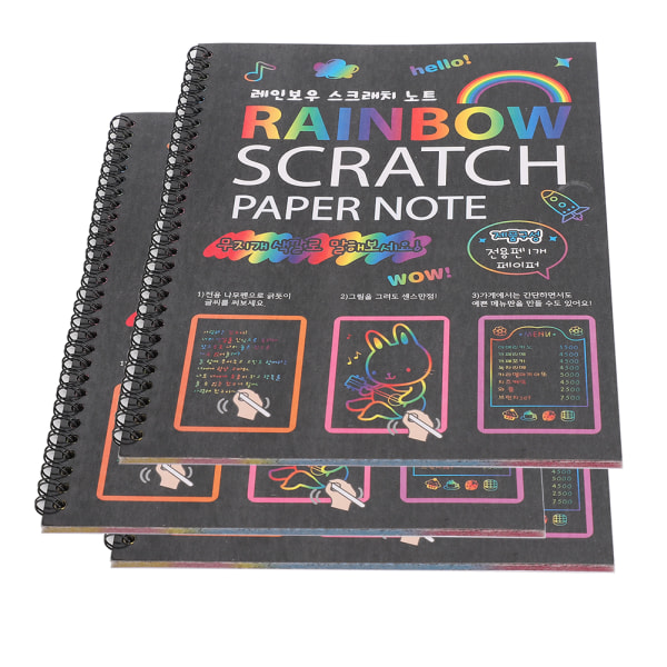 3st Scratch Paper Note Multicolor Rainbow Art Paper Card Barn Studenter Ritböcker