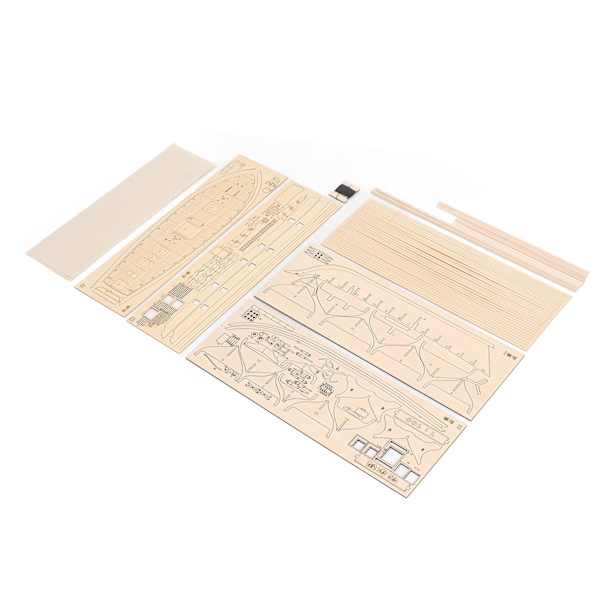 Modellfartyg 1/100 skala färdighetsutveckling trä interaktiv montering båtmodell kit för barn vuxna DIY