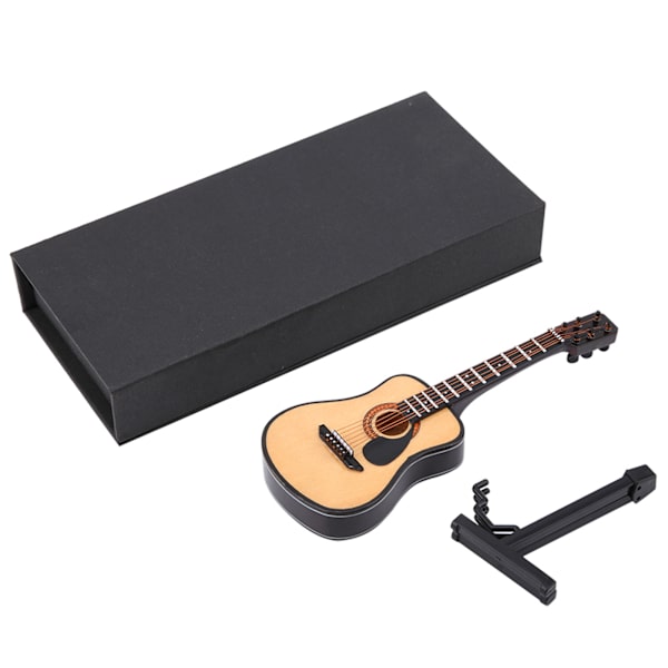 Miniature træguitar Model Display Mini Ornaments Craft Home Decor (16cm)