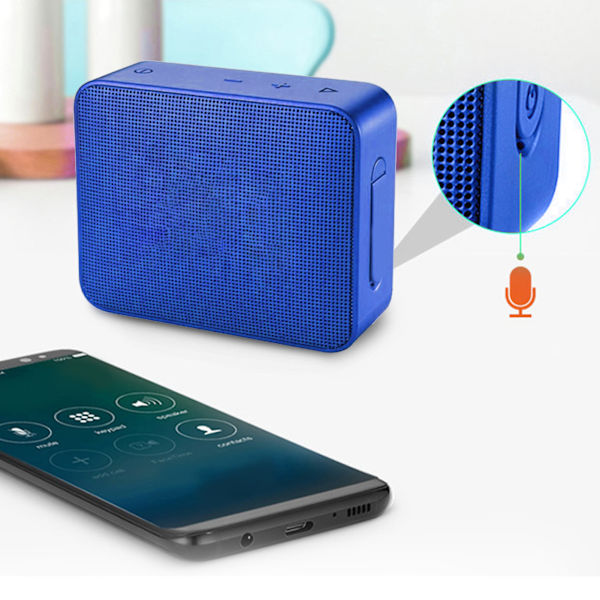 Trådløs Bluetooth-høyttaler HiFi Stereo Bass Multifunksjonell Mini Bærbar Trådløs Høyttaler for Utendørs Reise Hjem Blå