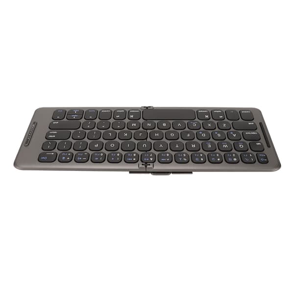 Sammenfoldeligt trådløst tastatur 65 taster sort bærbart mini ultratyndt foldbart tastatur til bærbare computere tablets smartphones