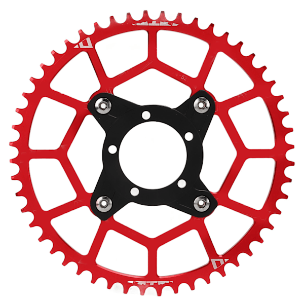 52T 104 BCD kjedeblad og adapter i aluminiumlegering litiumbatteri modifikasjonstilbehør for Bafang Mid Drive Motor Rød