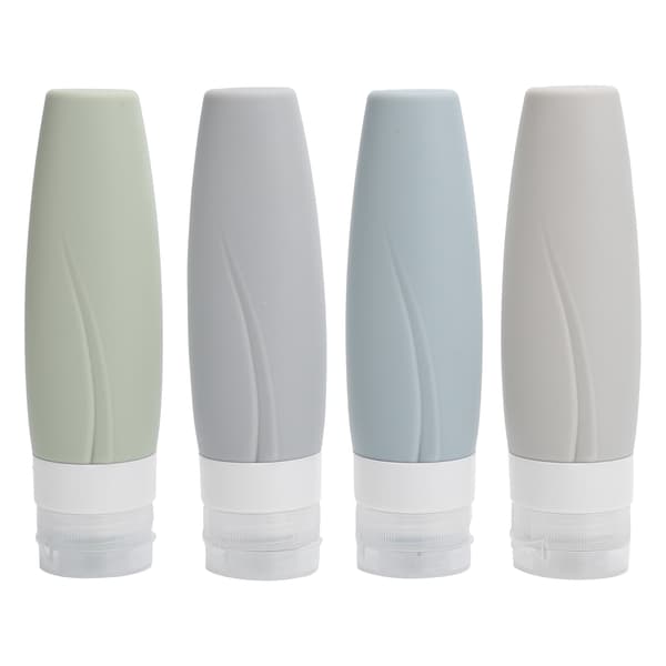 Tom dispenserflaske silikon påfyllbar beholder sjampo kroppsvask reiseflaske 90ml