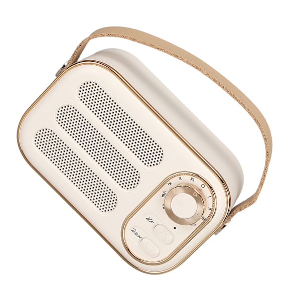 Bluetooth Högtalare Stereo HiFi Ljud USB Laddning Retro Bärbar Trådlös Högtalare för Home Travel Vit