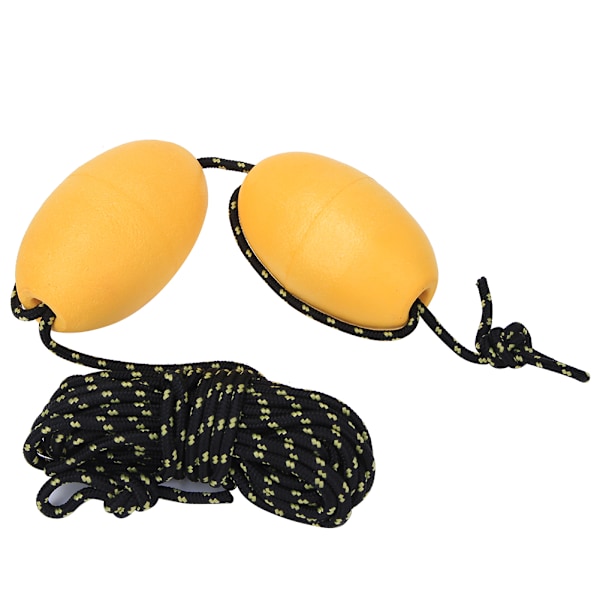 Kajakkbåt båndtau med bøye Flytende ball Krok i rustfritt stål for fiskedrift ankre SystemDobbelt ball Gult svart tau