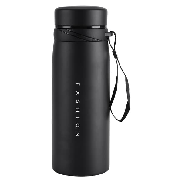 1 stk. 900 ml Termokop i rustfrit stål til vand, te, kaffe, rejseflaske (sort)