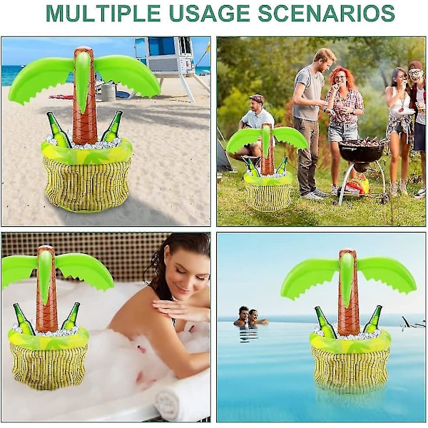Pool Flydende Drikkebar, PVC Spa Bar Oppustelig Tub Sidebakke Kokosnød Palmetræ Isbuffet Frugt Salat Spand