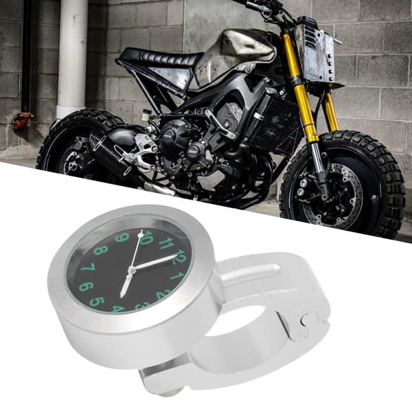 Universal Motorcykel Styr Montering Ur Metal Håndgreb Stang Ur Tilbehør (Sølv)