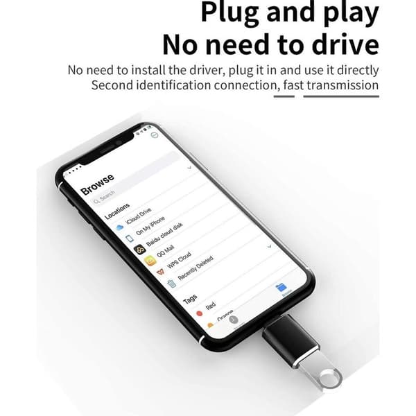 Lightning til USB 3.0-adapter til iPhone og iPad, enhedsforbindelse og dataoverførsel