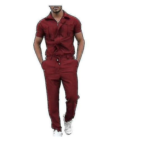 Kortärmad herrjumpsuit 2XL röd