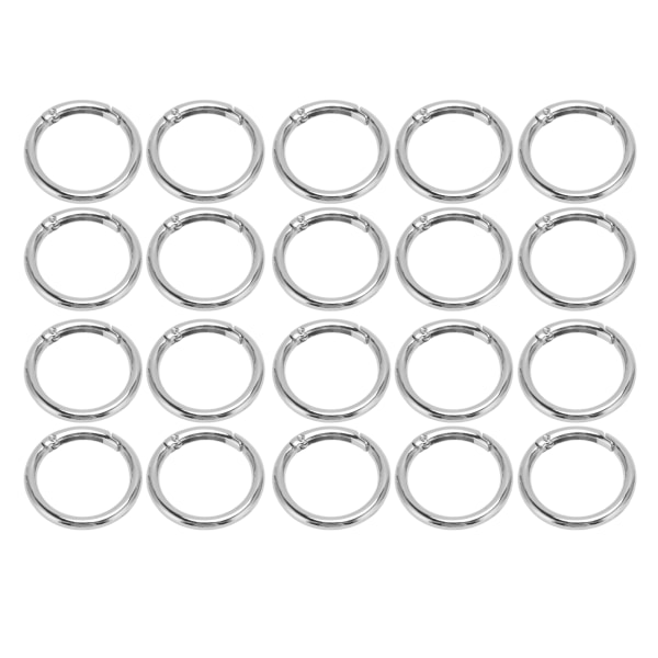 20 stk Spring O-ringe 1,57 tommer diameter 0,2 tommer tyk stærk kobber sikker lukning fjederspænder til pung Taske smykker DIY Sølvfarve