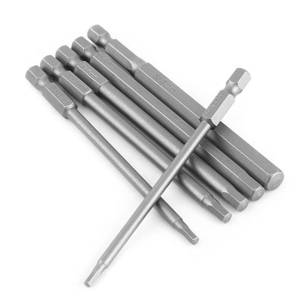 6 stk 100 mm magnetisk skrutrekkerbitssett sekskantverktøybits med 1/4\" sekskantskaft