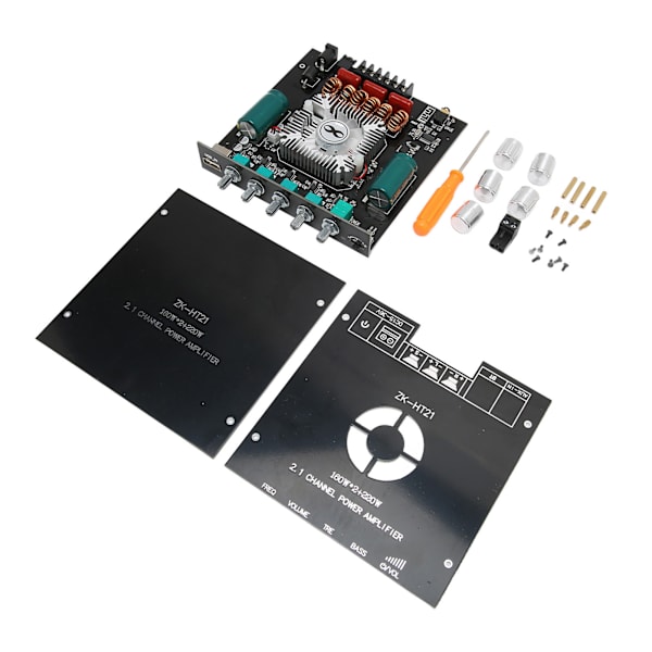 BT Power Amplifier Board Stereo 2.1 Channel Inbyggd kylfläkt USB Amplifier Board DC15‑36V