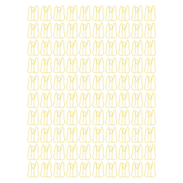 100 STK Papirclips Metal Multifunktionel Papir Memo Clip Bærbare kontorclips til dokument gul