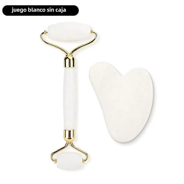 Rose Quartz Gua Sha Roller Dobbelthodet Ansiktsmassasje for Hudpleie Kropps- og Ansiktsmassasjeverktøy hvit