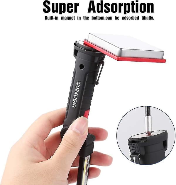 LED Work Light Rechargeable LED Inspection Lamp Magnetic Base 5 Modes For Garage, Camping, Small Emergency Light, 2 pcs