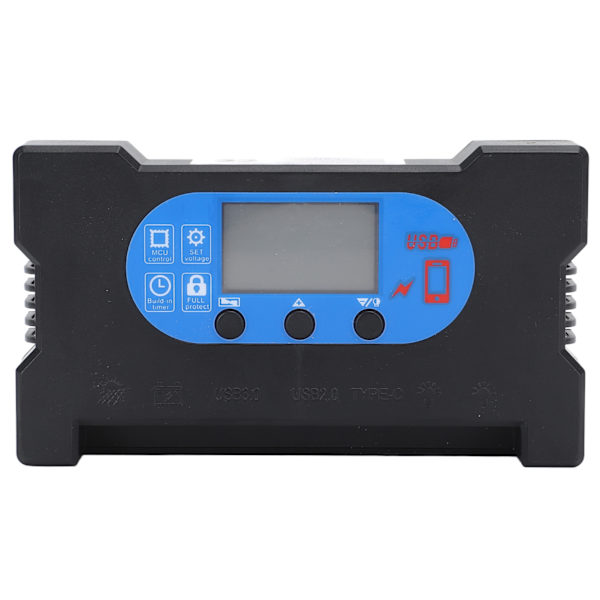 Solar ladecontroller dobbelt USB Type C hurtigopladning solpanel ladecontroller til 12V 24V batteriopladning 50A