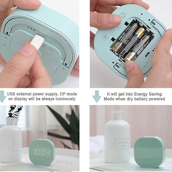 Rosa magnetisk LED-smart sensor digital väckarklocka för barn