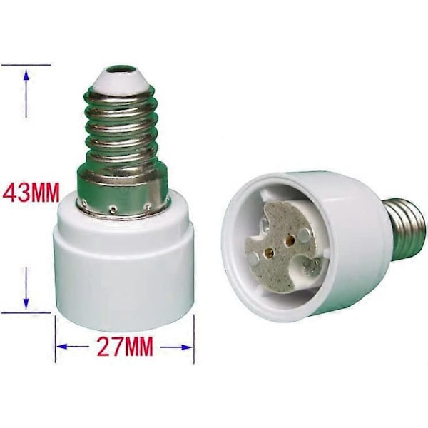 Sett med 4 E14 til G4 MR16 GU5.3 GU4 baseadapter for LED eller halogenpære