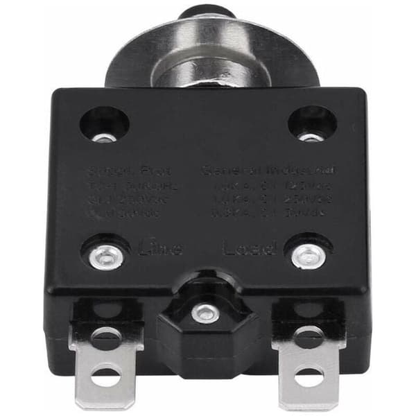 20A effektbryter med valgfri termisk tilbakestillingsbryter, 125-250V AC 50V DC overstrømsbeskyttelse trykknapp effektbryter