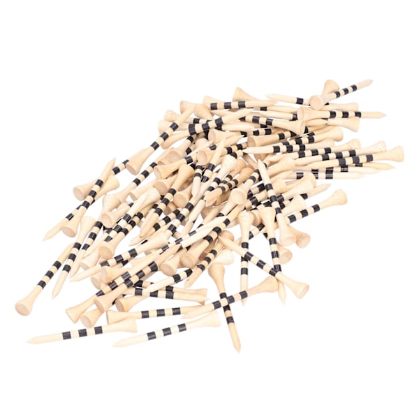 Bambu golftee med svart streckmärke Lätt robust bärbar golfbollstee