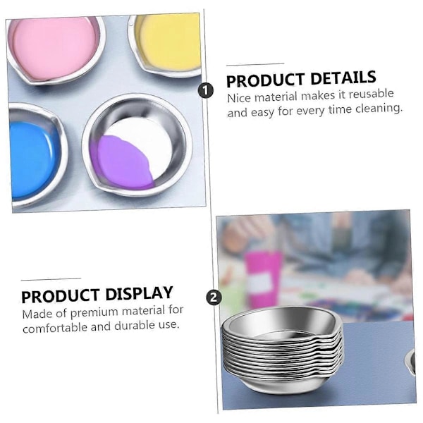 24 st Easy Pour Palett Mini Sprayfärg Små Färgblandningskoppar Silver