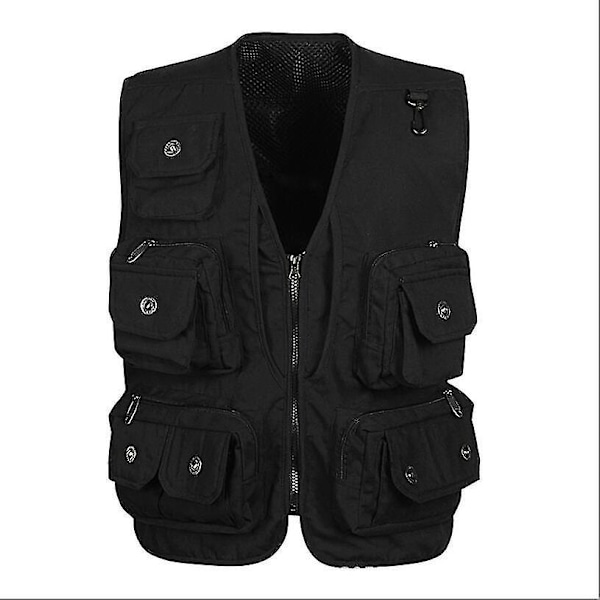 Fotovest for fritid, fiske, rapportering, regi og jakt - XXL Svart