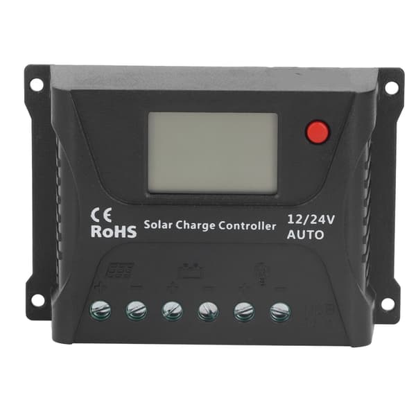 Solar Charge Controller PWM Afladningskontrol LED Display med USB 10A 12V 24V til Batteri