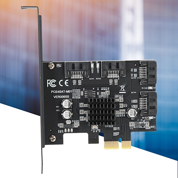 SATA3.0 till PCI E expansionskort Svart ABS 4 port 6G adapter hårddiskkort Stöd för PM