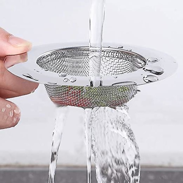 Rustfritt stål vask sil sett, 2 stk, 7,5 cm diameter, kjøkkenavløpsfilter