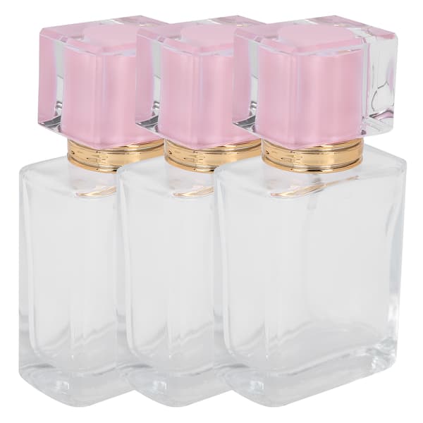 50 ml påfyllningsbar parfymflaska glasspray transparent flytande tom atomizerbehållare rosa