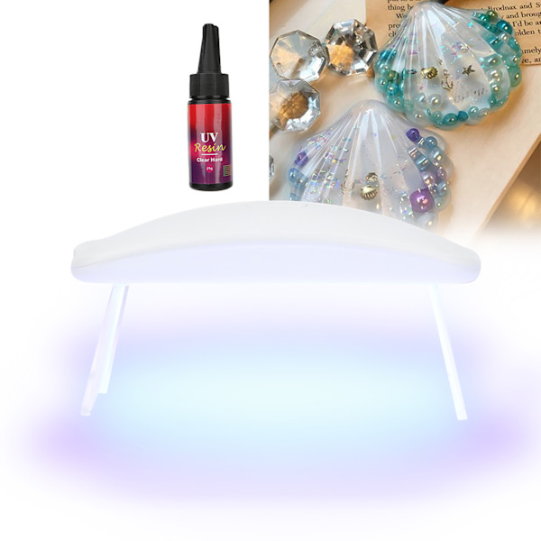 Epoksy UV-harpiks Fargestoff Fargepigment 3W UV-lampe DIY-kunsthåndverksverktøysett (rød 25g 3W UV-lampe)
