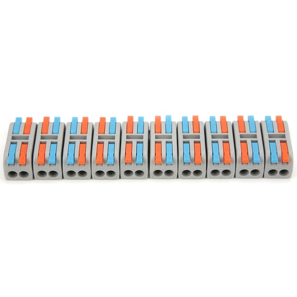 10 stk. ledningskobling Mini LeverNut 2 inn 2 ut rask belysningsterminalblokk 250V